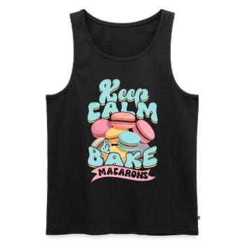 Macaron Patissier Keep Calm & Bake Macarons - Männer Premium Bio Tank Top - Schwarz - Vorne - Michal (187cm)