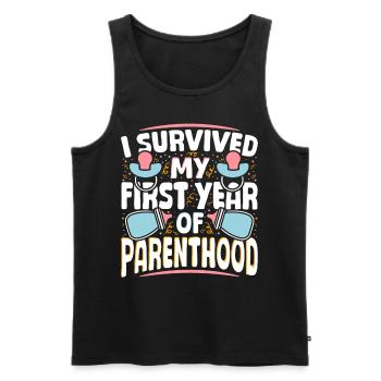 Education - surviving the first year of parenthood - Men's Premium Organic Tank Top - black - Front - AI Model Male 178 light (178cm)