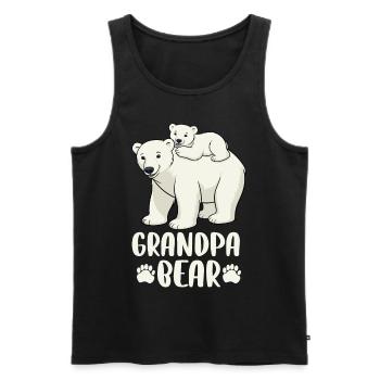 Grand-père Ours - Débardeur bio Premium Homme - noir - Devant - AI Model Male 178 light (178cm)