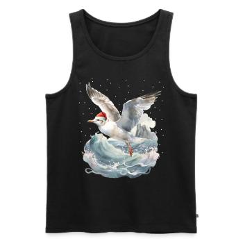 Seagull Winter Christmas Christmas Xmas maritime - Men's Premium Organic Tank Top - black - Front - Michal (187cm)