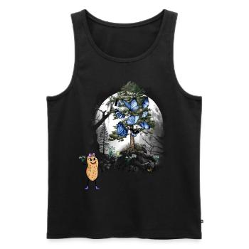 Peanut Spring Snowdrop Flowers Forest Nature - Men's Premium Organic Tank Top - black - Front - AI Model Male 178 light (178cm)