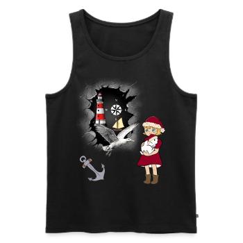 maritime, Christmas, Coast, North Sea, Baltic Sea - Men's Premium Organic Tank Top - black - Front - AI Model Male 178 light (178cm)