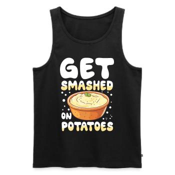 Get Smashed On Potatoes für einen Dessert Fan - Männer Premium Bio Tank Top - Schwarz - Vorne - Michal (187cm)