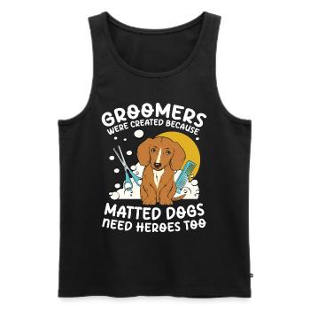 Groomers Matted Dogs Need Heroes Too für einen - Männer Premium Bio Tank Top - Schwarz - Vorne - Michal (187cm)