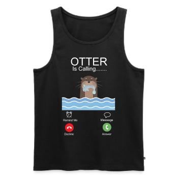 Otter Phone Display Otter Is - Men's Premium Organic Tank Top - black - Front - AI Model Male 178 light (178cm)