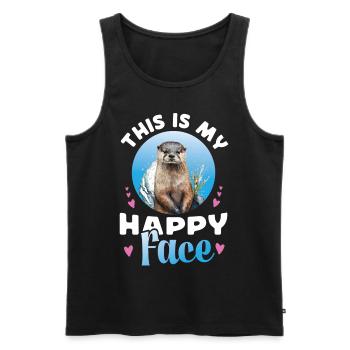 Otter This Is My Happy Face - Männer Premium Bio Tank Top - Schwarz - Vorne - Michal (187cm)