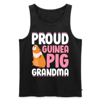 Fière grand-mère cochon d’Inde - Débardeur bio Premium Homme - noir - Devant - Michal (187cm)