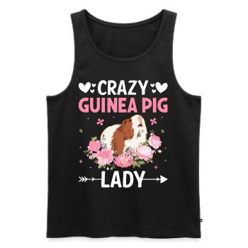 Verrückte Meerschweinchen-Dame - Männer Premium Bio Tank Top - Schwarz - Vorne - Michal (187cm)
