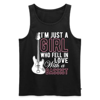 Girl in Love with Bassist Bassist Girl - Men's Premium Organic Tank Top - black - Front - Michal (187cm)