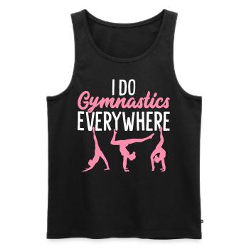 I do gymnastics everywhere Gymnast Acrobat - Men's Premium Organic Tank Top - black - Front - AI Model Male 178 light (178cm)