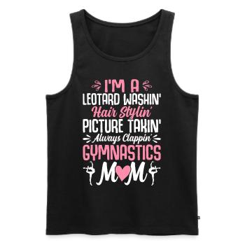 Justaucorps Photo Clappin Gymnastique Maman Gymnaste - Débardeur bio Premium Homme - noir - Devant - Michal (187cm)