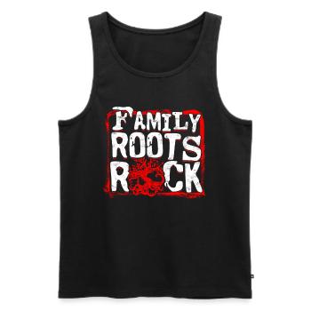 Ahnenforscher Ahnenforschung Family Roots Rocks - Männer Premium Bio Tank Top - Schwarz - Vorne - AI Model Male 178 light (178cm)