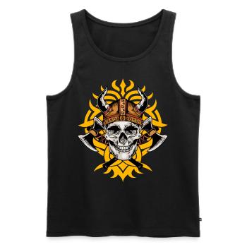 Wikinger - Männer Premium Bio Tank Top - Schwarz - Vorne - Michal (187cm)