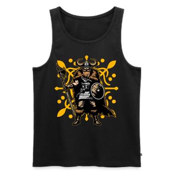 Wikinger - Männer Premium Bio Tank Top - Schwarz - Vorne - Michal (187cm)
