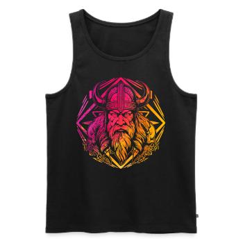 Wikinger - Männer Premium Bio Tank Top - Schwarz - Vorne - Michal (187cm)