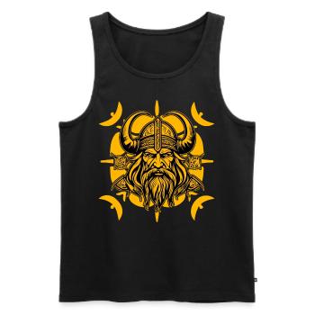 Wikinger - Männer Premium Bio Tank Top - Schwarz - Vorne - Michal (187cm)