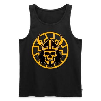 Wikinger - Männer Premium Bio Tank Top - Schwarz - Vorne - Michal (187cm)