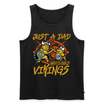 Nur ein Vater, der Wikinger liebt - Männer Premium Bio Tank Top - Schwarz - Vorne - Michal (187cm)