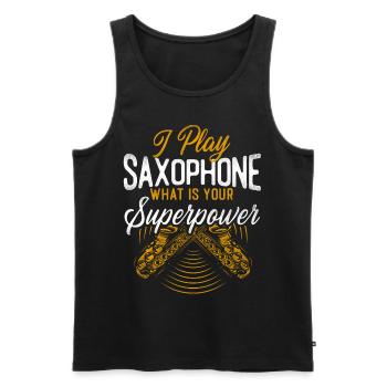 Saxophone I Play Saxophone What Is - Männer Premium Bio Tank Top - Schwarz - Vorne - Michal (187cm)