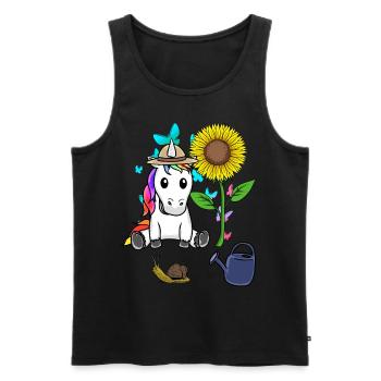 Unicorn Gardener Nature Garden Sunflower Child - Men's Premium Organic Tank Top - black - Front - Michal (187cm)