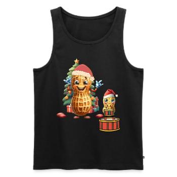 Erdnuss Weihnachten Christmas Xmas Santa Nikolaus - Männer Premium Bio Tank Top - Schwarz - Vorne - Michal (187cm)