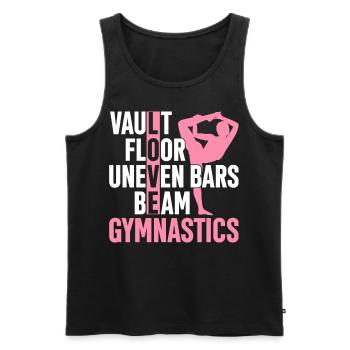 Saut Sol Barres asymétriques Gymnastique Gymnastique - Débardeur bio Premium Homme - noir - Devant - AI Model Male 178 light (178cm)