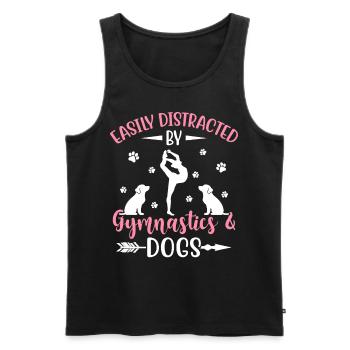 Gymnastique distraite Chiens Gymnaste Gymnastique - Débardeur bio Premium Homme - noir - Devant - Michal (187cm)
