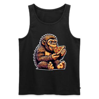 Neanderthal pizza - Men's Premium Organic Tank Top - black - Front - AI Model Male 178 light (178cm)