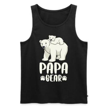 Papa Bear - Men's Premium Organic Tank Top - black - Front - Michal (187cm)