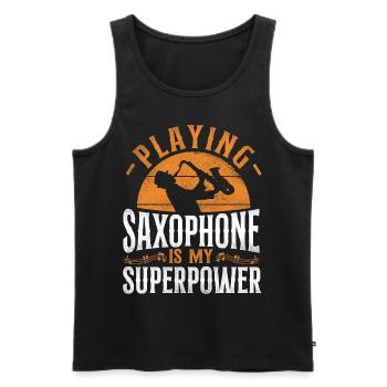 Saxophone Playing Saxophone Is My - Männer Premium Bio Tank Top - Schwarz - Vorne - AI Model Male 178 light (178cm)