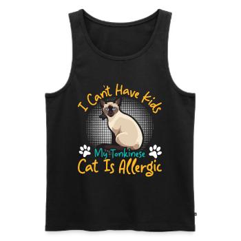 Chat tonkinois - Débardeur bio Premium Homme - noir - Devant - Michal (187cm)