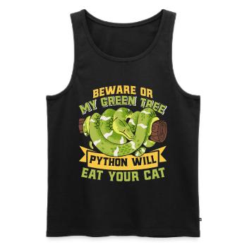 Green Tree Python - Men's Premium Organic Tank Top - black - Front - AI Model Male 178 light (178cm)