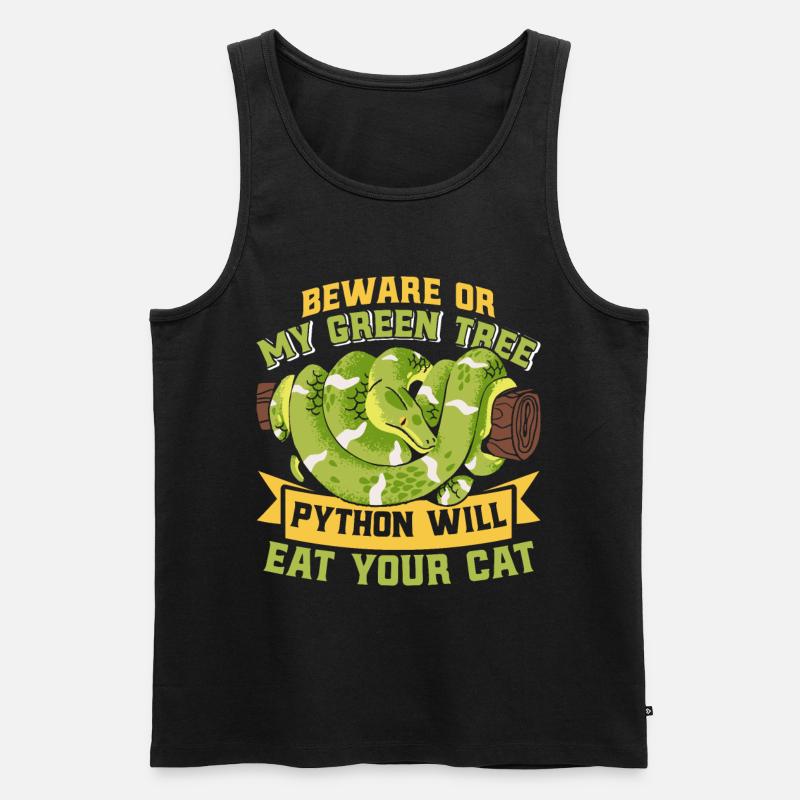 Green Tree Python - Männer Premium Bio Tank Top - Schwarz