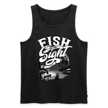 Bogenfischen Bogenangeln Fish In the Sight - Männer Premium Bio Tank Top - Schwarz - Vorne - AI Model Male 178 light (178cm)