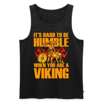 Es ist schwer, bescheiden zu sein, wenn man ein Wikinger ist - Männer Premium Bio Tank Top - Schwarz - Vorne - Michal (187cm)
