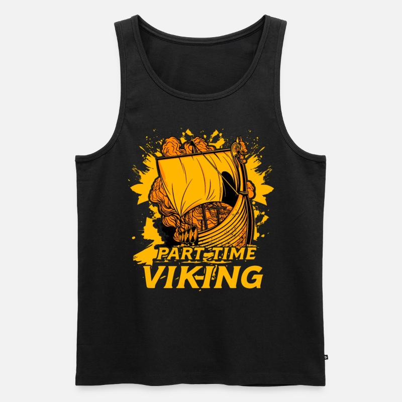 Teilzeit Wikinger - Männer Premium Bio Tank Top - Schwarz