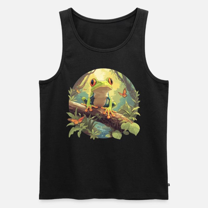 Frosch Frösche - Männer Premium Bio Tank Top - Schwarz