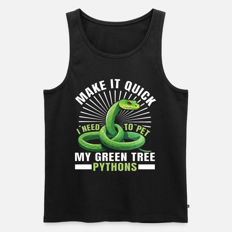 Green Tree Python - Männer Premium Bio Tank Top - Schwarz
