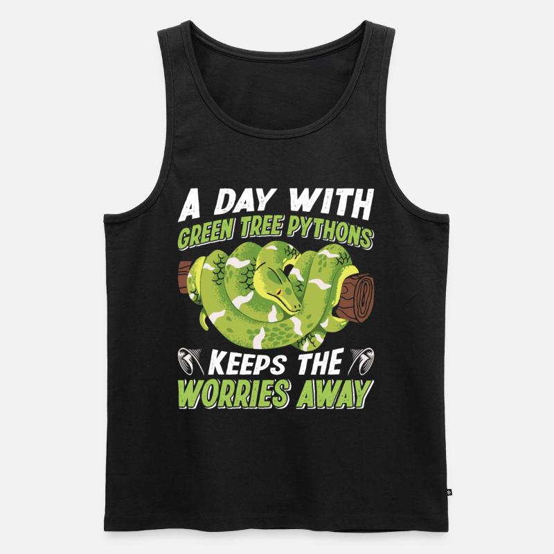 Green Tree Python - Men's Premium Organic Tank Top - black