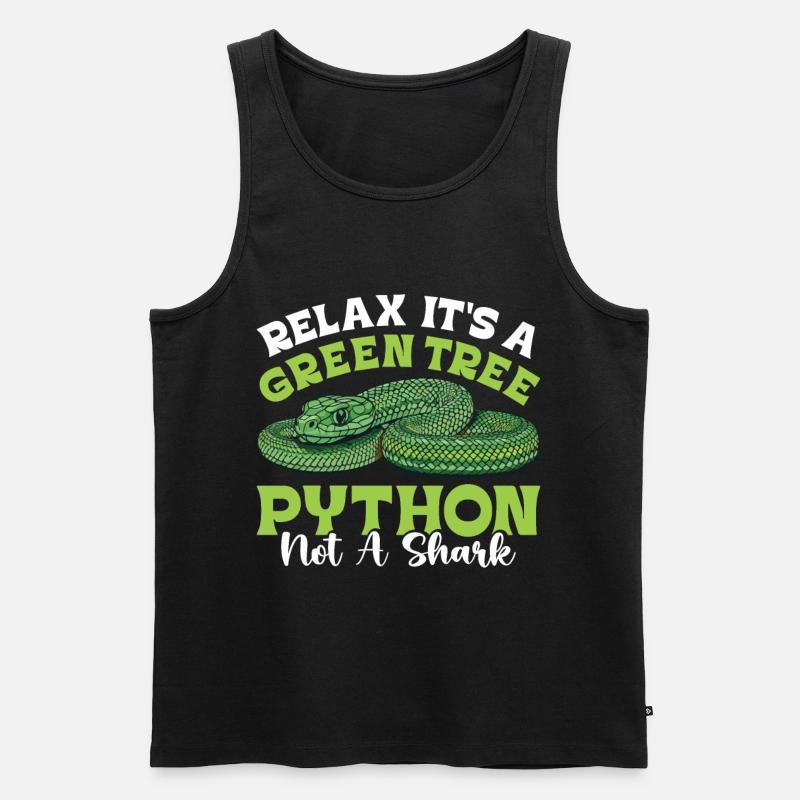 Green Tree Python - Männer Premium Bio Tank Top - Schwarz