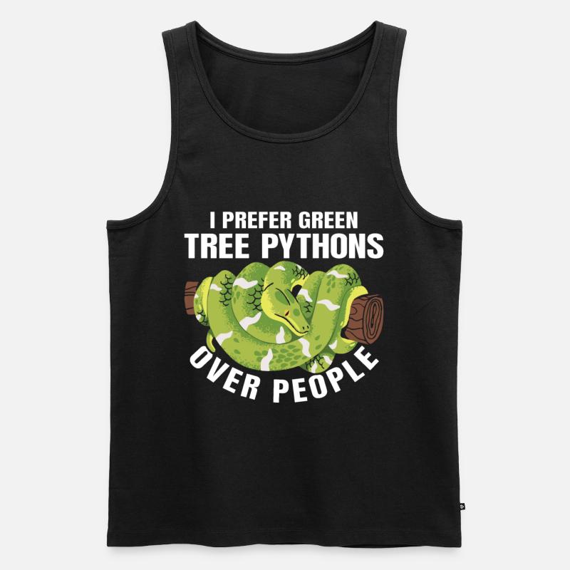 Green Tree Python - Männer Premium Bio Tank Top - Schwarz