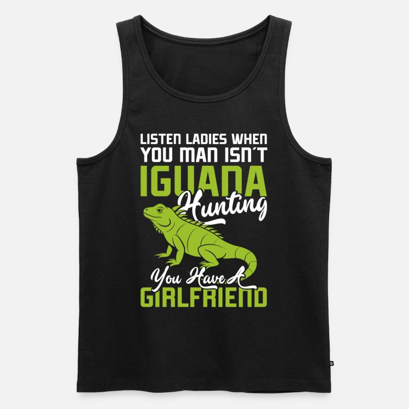 Iguana lustiger Spruch - Männer Premium Bio Tank Top - Schwarz