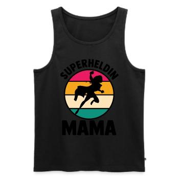 Maman Super-héroïne Maman - Débardeur bio Premium Homme - noir - Devant - Michal (187cm)