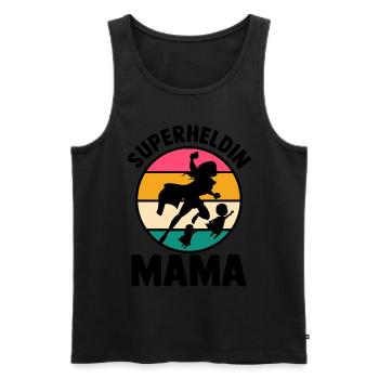 Mutter Superheldin Mama - Männer Premium Bio Tank Top - Schwarz - Vorne - Michal (187cm)