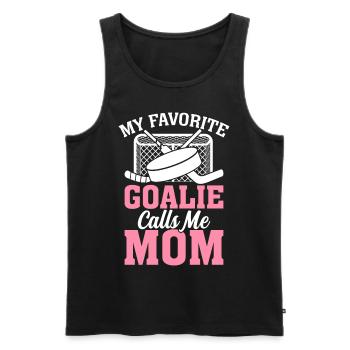 Hockeyspieler Torwart Mein Lieblingstorwart nennt - Männer Premium Bio Tank Top - Schwarz - Vorne - Michal (187cm)