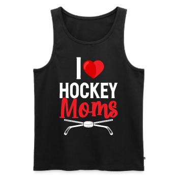 J’aime les mamans de hockey Joueurs de hockey Mamans - Débardeur bio Premium Homme - noir - Devant - Michal (187cm)