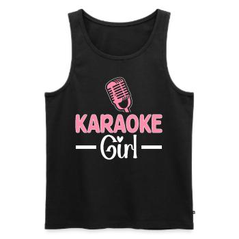 Karaoke Girl Funny Karaoke Music Lover Singer - Men's Premium Organic Tank Top - black - Front - Michal (187cm)
