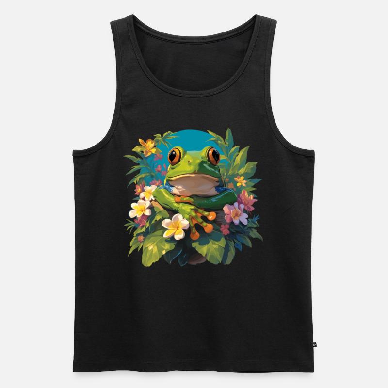 Frosch Frösche - Männer Premium Bio Tank Top - Schwarz