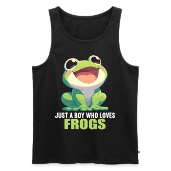 Frosch Frösche - Männer Premium Bio Tank Top - Schwarz - Vorne - AI Model Male 178 light (178cm)