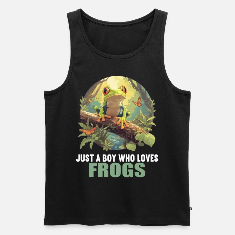 Frosch Frösche - Männer Premium Bio Tank Top - Schwarz